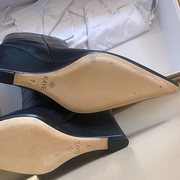 New Raye Revolve Denisse Boots Black leather knee high wedges shoes box 7 - Picture 13 of 13